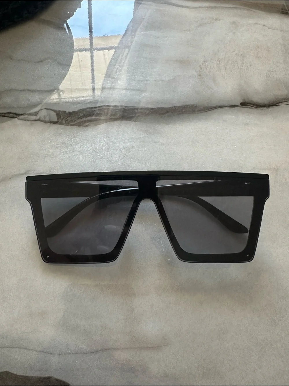 Black Oversized Shield Sunglasses - Women Accessories